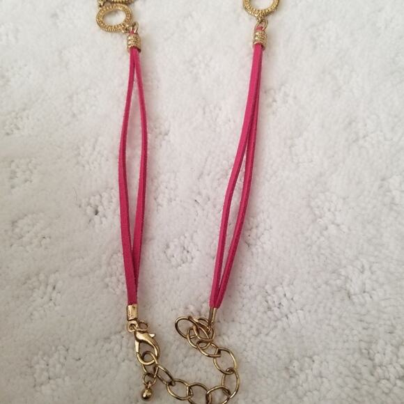 Pink & Gold Tone Goddess Egyptian Queen Statement Necklace 20-22"‎ - Picture 5 of 7